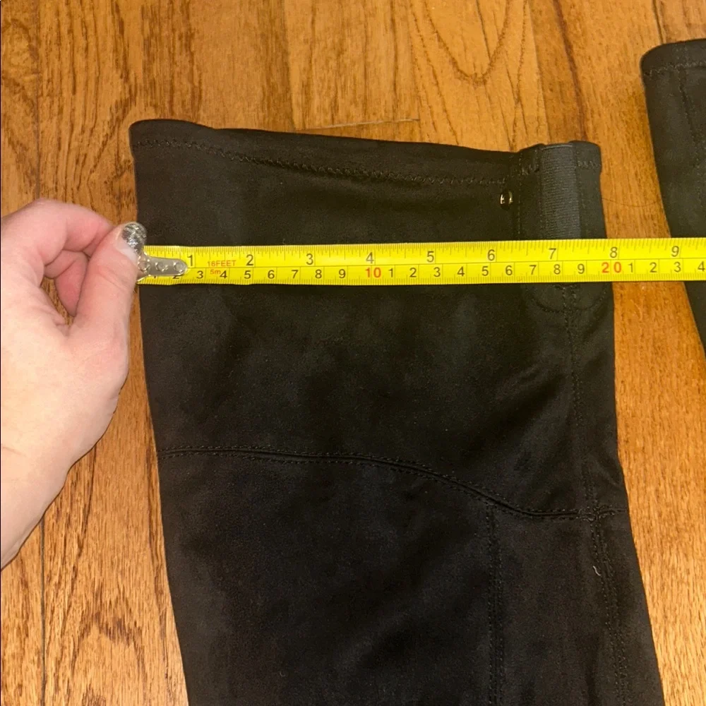 NWT Liz Claiborne Suede Black Over-the-Knee Thigh High Memory Foam Women's Boots